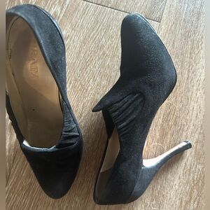 Prada Black Velvet Heels